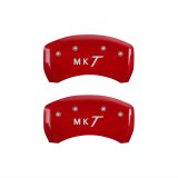 MGP 4 Caliper Covers Engraved Front Lincoln Engraved Rear MKT Red finish silver ch thumbnail 2
