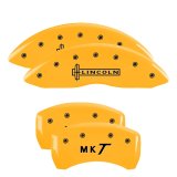 MGP 4 Caliper Covers Engraved Front Lincoln Engraved Rear MKT Yellow finish black ch thumbnail 4