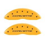 MGP 4 Caliper Covers Engraved Front & Rear C7/Corvette Yellow finish black ch thumbnail 4