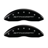 MGP 4 Caliper Covers Engraved Front & Rear Stingray Black finish silver ch thumbnail 1
