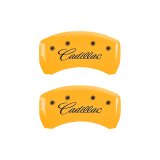 MGP 4 Caliper Covers Engraved Front & Rear Cursive/Cadillac Yellow finish black ch thumbnail 9