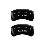 MGP 4 Caliper Covers Engraved Front Cursive/Cadillac Engraved Rear CTS Black finish silver ch thumbnail 2