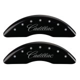 MGP 4 Caliper Covers Engraved Front Cursive/Cadillac Engraved Rear CTS Black finish silver ch thumbnail 4