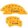 MGP 4 Caliper Covers Engraved Front Cursive/Cadillac Engraved Rear CTS Yellow finish black ch thumbnail 8