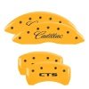 MGP 4 Caliper Covers Engraved Front Cursive/Cadillac Engraved Rear CTS Yellow finish black ch thumbnail 8