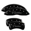 MGP 4 Caliper Covers Engraved Front & Rear Cursive/Cadillac Black finish silver ch thumbnail 8