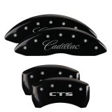 MGP 4 Caliper Covers Engraved Front Cursive/Cadillac Engraved Rear CTS Black finish silver ch thumbnail 6