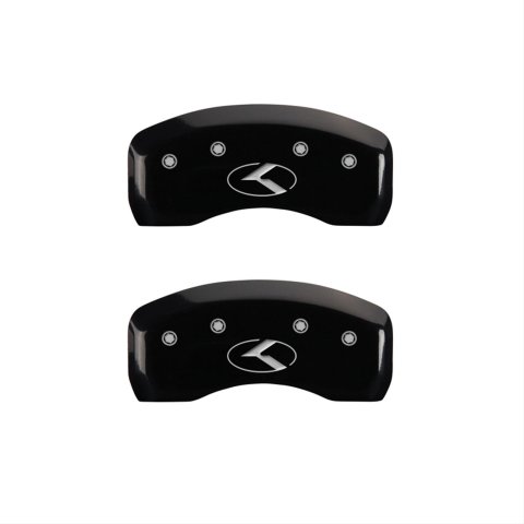 MGP 4 Caliper Covers Engraved Front & Rear Circle K/Kia Black finish silver ch thumbnail 2