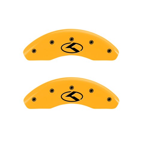 MGP 4 Caliper Covers Engraved Front & Rear Circle K/Kia Yellow finish black ch thumbnail 7