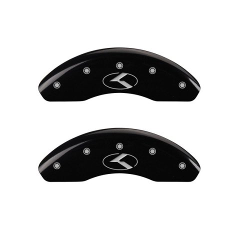 MGP 4 Caliper Covers Engraved Front & Rear Circle K/Kia Black finish silver ch thumbnail 7