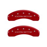 MGP 4 Caliper Covers Engraved Front & Rear C7/Corvette Red finish silver ch thumbnail 6