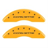 MGP 4 Caliper Covers Engraved Front & Rear C7/Corvette Yellow finish black ch thumbnail 2