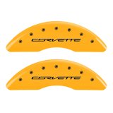 MGP 4 Caliper Covers Engraved Front & Rear C7/Corvette Yellow finish black ch thumbnail 5