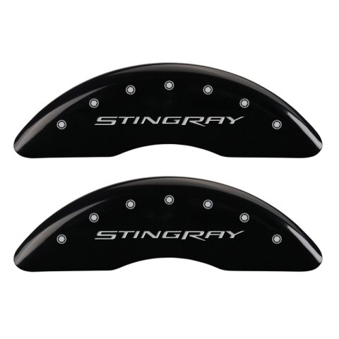 MGP 4 Caliper Covers Engraved Front & Rear Stingray Black finish silver ch thumbnail 4