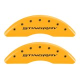 MGP 4 Caliper Covers Engraved Front & Rear Stingray Yellow finish black ch thumbnail 4