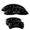 MGP 4 Caliper Covers Engraved Front & Rear Bowtie Black finish silver ch thumbnail 8