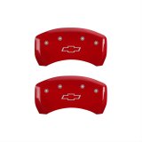 MGP 4 Caliper Covers Engraved Front & Rear Bowtie Red finish silver ch thumbnail 2