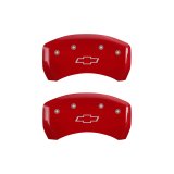 MGP 4 Caliper Covers Engraved Front & Rear Bowtie Red finish silver ch thumbnail 9