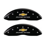 MGP 4 Caliper Covers Engraved Front & Rear Chevy racing Black finish silver ch thumbnail 4