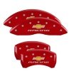 MGP 4 Caliper Covers Engraved Front & Rear Chevy racing Red finish silver ch thumbnail 5
