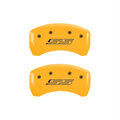 MGP 4 Caliper Covers Engraved Front & Rear Gen 5/SS Yellow finish black ch