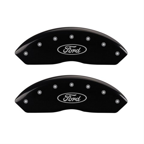MGP 4 Caliper Covers Engraved Front & Rear Oval logo/Ford Black finish silver ch thumbnail 2