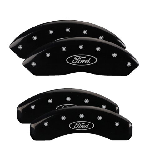 MGP 4 Caliper Covers Engraved Front & Rear Oval logo/Ford Black finish silver ch thumbnail 4