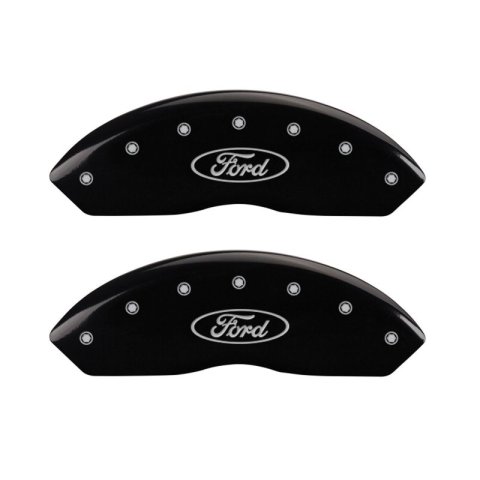 MGP 4 Caliper Covers Engraved Front & Rear Oval logo/Ford Black finish silver ch thumbnail 7