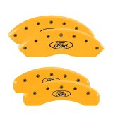 MGP 4 Caliper Covers Engraved Front & Rear Oval logo/Ford Yellow finish black ch thumbnail 6