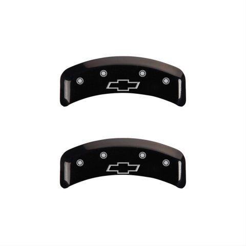 MGP 4 Caliper Covers Engraved Front & Rear Bowtie Black finish silver ch thumbnail 2