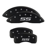 MGP 4 Caliper Covers Engraved Front & Rear Bowtie Red finish silver ch thumbnail 6