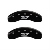 MGP 4 Caliper Covers Engraved Front 2015/Mustang Engraved Rear 2015/37 Black finish silver ch thumbnail 1