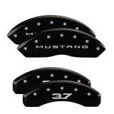 MGP 4 Caliper Covers Engraved Front 2015/Mustang Engraved Rear 2015/37 Black finish silver ch thumbnail 3