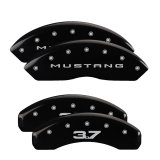 MGP 4 Caliper Covers Engraved Front 2015/Mustang Engraved Rear 2015/37 Black finish silver ch thumbnail 6