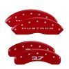MGP 4 Caliper Covers Engraved Front 2015/Mustang Engraved Rear 2015/37 Red finish silver ch thumbnail 5