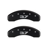 MGP 4 Caliper Covers Engraved Front 2015/Mustang Engraved Rear 2015/37 Red finish silver ch thumbnail 7