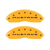 MGP 4 Caliper Covers Engraved Front 2015/Mustang Engraved Rear 2015/37 Yellow finish black ch thumbnail 4