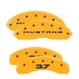MGP 4 Caliper Covers Engraved Front 2015/Mustang Engraved Rear 2015/37 Yellow finish black ch thumbnail 5