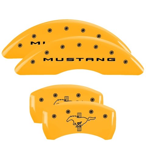 MGP 4 Caliper Covers Engraved Front 2015/Mustang Engraved Rear 2015/Bar & Pony Red finish silver ch thumbnail 4