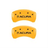 MGP 4 Caliper Covers Engraved Front & Rear Acura Yellow finish black ch thumbnail 2