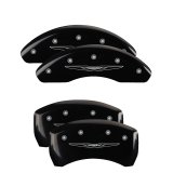 MGP 4 Caliper Covers Engraved Front & Rear Style 2/Chrysler Wing Black finish silver ch thumbnail 6