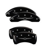 MGP 4 Caliper Covers Engraved Front & Rear Style 1/Chrysler Wing Black finish silver ch thumbnail 4