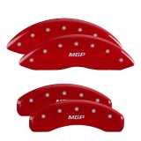 MGP 4 Caliper Covers Engraved Front & Rear MOPAR Red finish silver ch thumbnail 5