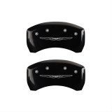 MGP 4 Caliper Covers Engraved Front & Rear Style 2/Chrysler Wing Black finish silver ch thumbnail 2
