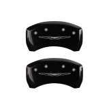 MGP 4 Caliper Covers Engraved Front & Rear Style 2/Chrysler Wing Black finish silver ch thumbnail 9