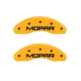 MGP 4 Caliper Covers Engraved Front & Rear MOPAR Yellow finish black ch thumbnail 1