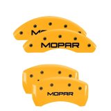 MGP 4 Caliper Covers Engraved Front & Rear MOPAR Yellow finish black ch thumbnail 3