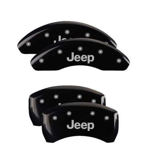 MGP 4 Caliper Covers Engraved Front & Rear JEEP Black finish silver ch thumbnail 2