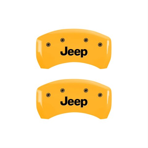 MGP 4 Caliper Covers Engraved Front & Rear JEEP Yellow finish black ch thumbnail 2