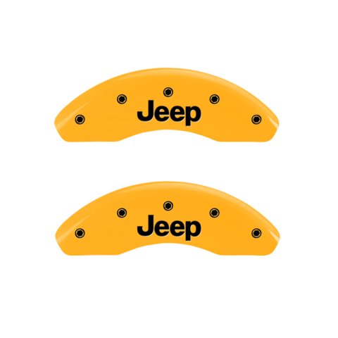 MGP 4 Caliper Covers Engraved Front & Rear JEEP Yellow finish black ch thumbnail 5
